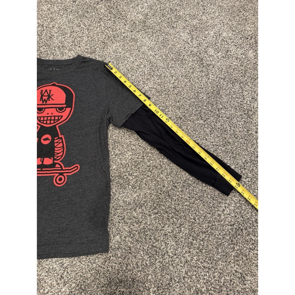 Tony Hawk Shirt Mens Medium Layered Long Sleeve Skater Skeleton Graphic Tee - Picture 5 of 8